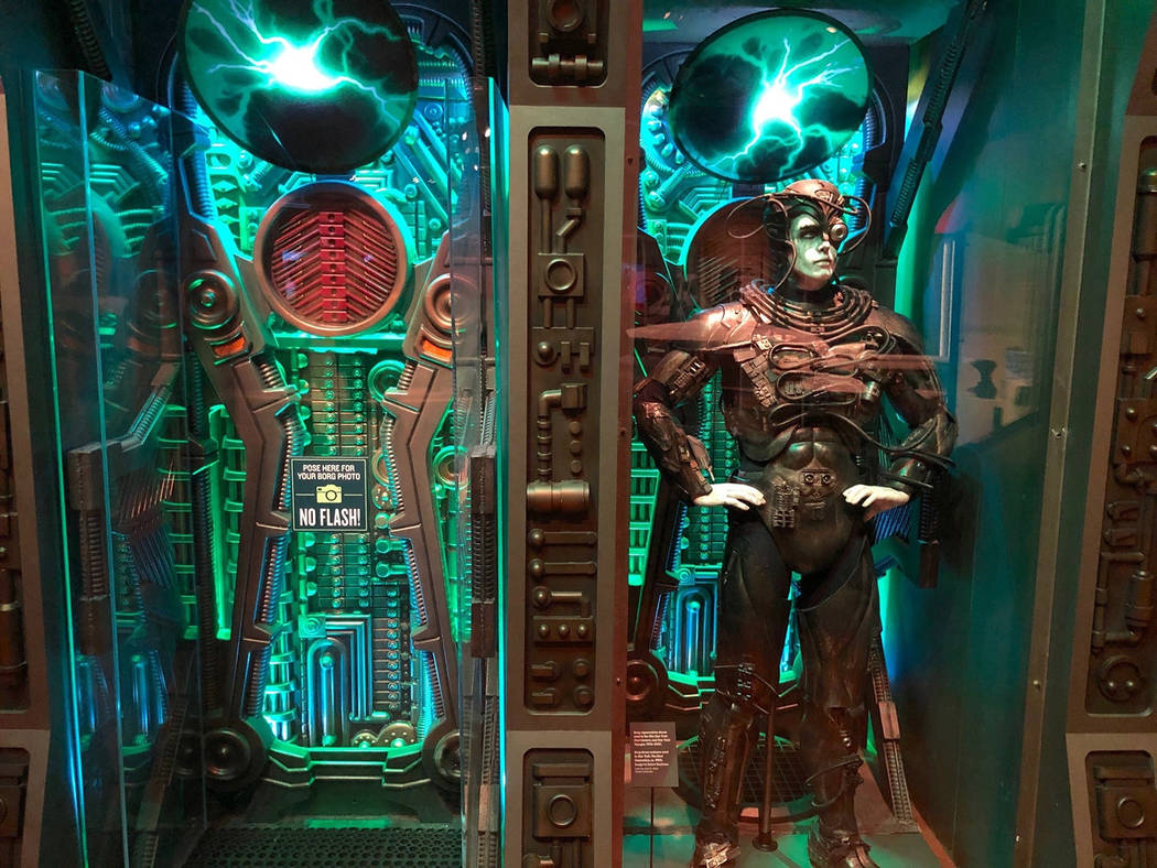 In this May 9, 2019 photo, a Borg costume from "Star Trek: The Next Generation" is di ...