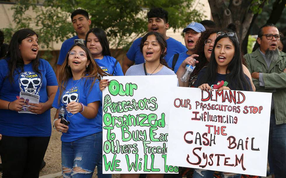 Protesters gather in front of Maricopa County Attorney Bill Montgomery's office Thursday, May 9 ...