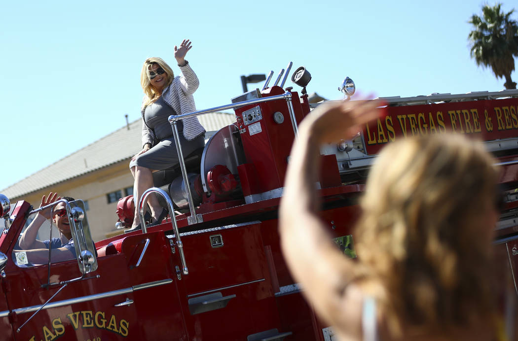 Las Vegas City Councilwoman Michele Fiore waves to attendees while participating in the Helldor ...