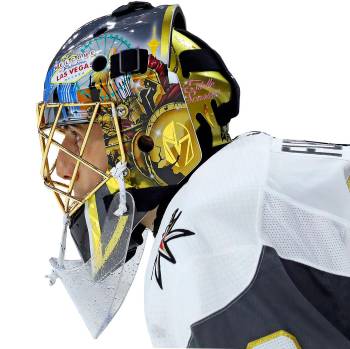 In this Jan. 21, 2018, file photo, Vegas Golden Knights goaltender Marc-Andre Fleury (29) watc ...