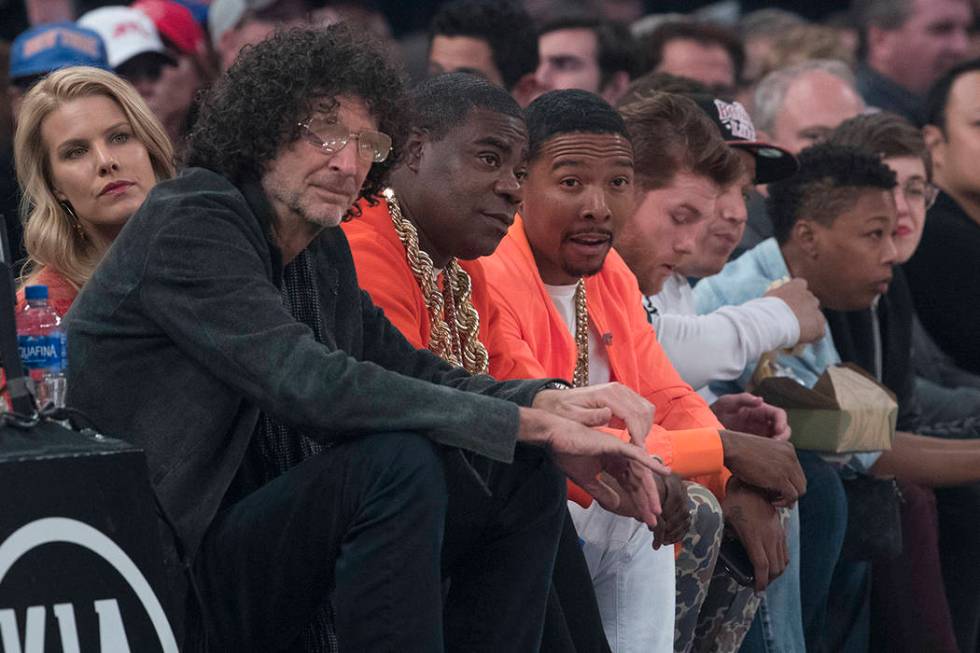 Howard Stern, second from left, Beth Ostrosky Stern, left, Tracy Morgan, third from left, Allen ...