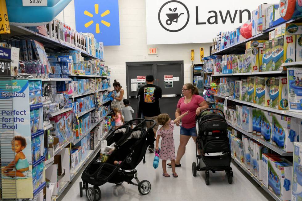 Shoppers at Walmart at 2310 E. Serene Ave. in Las Vegas Tuesday, March 14, 2019. K.M. Cannon La ...