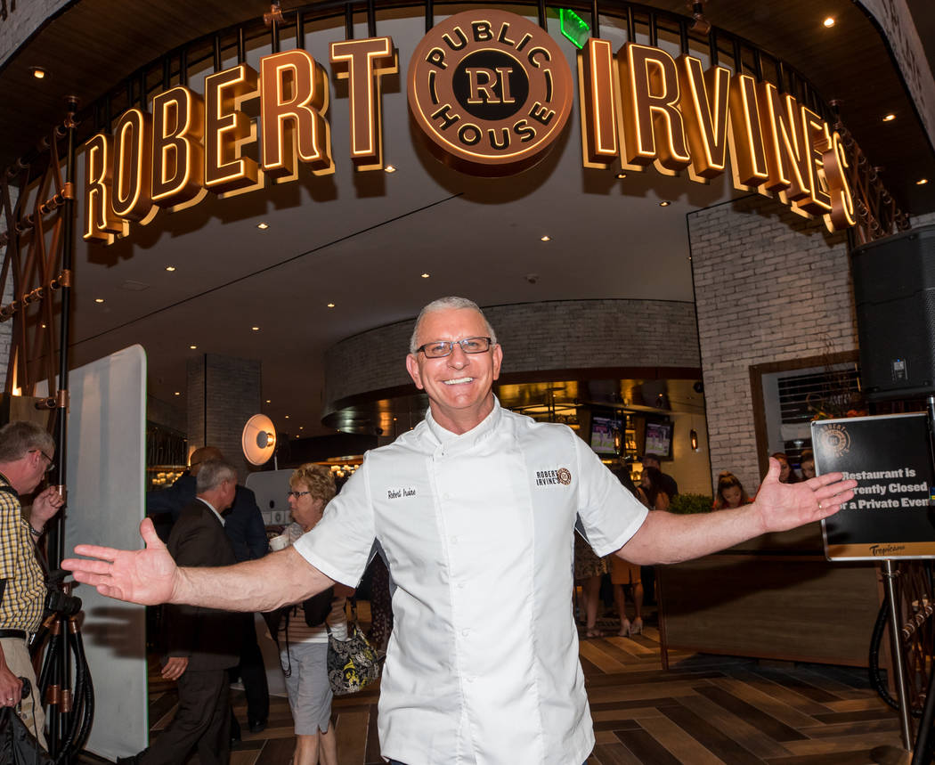 Robert Irvine is shown at the opening of Robert Irvine Public House at the Tropicana on Thursda ...