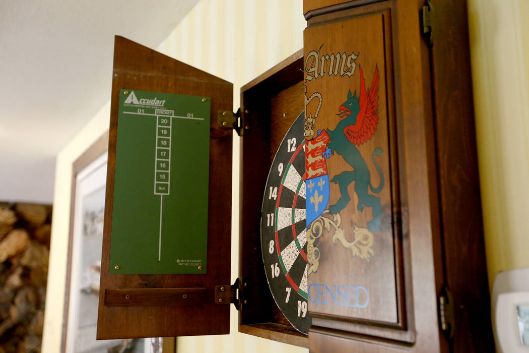 A dart board owned by Jerry Lewis at his former home in Las Vegas, Wednesday, May 15, 2019. Jan ...