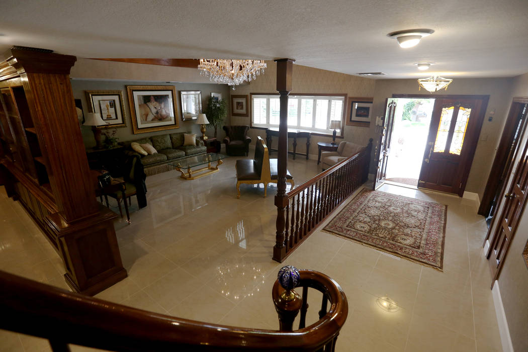 The front room and entry way at the former house of Jerry Lewis in Las Vegas, Wednesday, May 15 ...