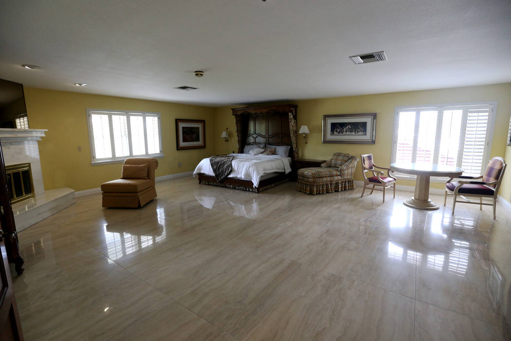The master bedroom at the former house of Jerry Lewis in Las Vegas, Wednesday, May 15, 2019. Ja ...