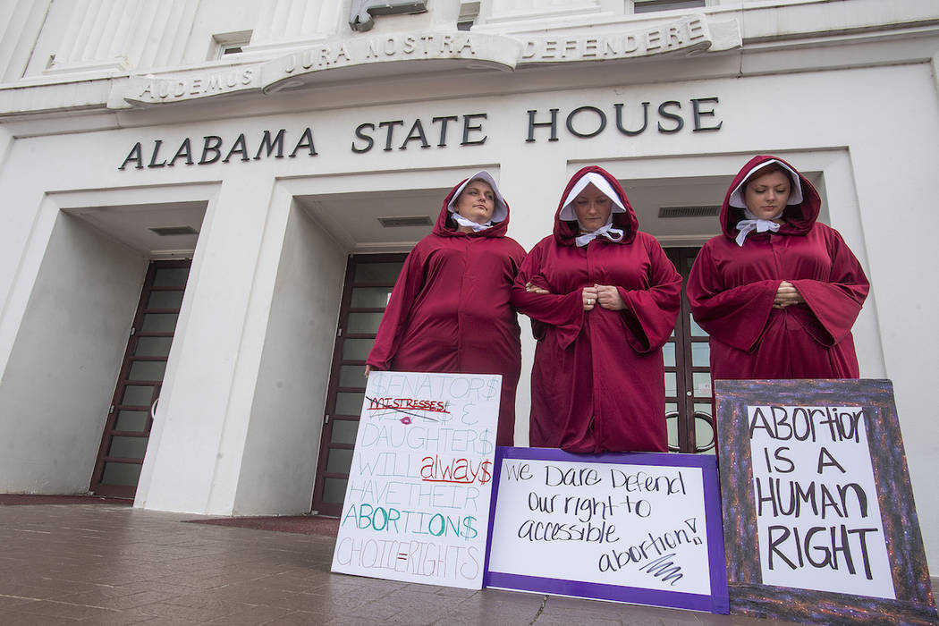 In this Wednesday April 17, 2019 file photo, Bianca Cameron-Schwiesow, from left, Kari Crowe an ...