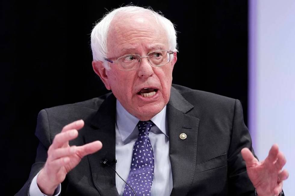 Democratic presidential candidate Sen. Bernie Sanders, I-Vt., answers questions during a presid ...