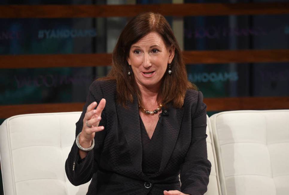 FILE - In this Sept. 20, 2018 file photo, Deloitte CEO Cathy Engelbert participates in the Yaho ...