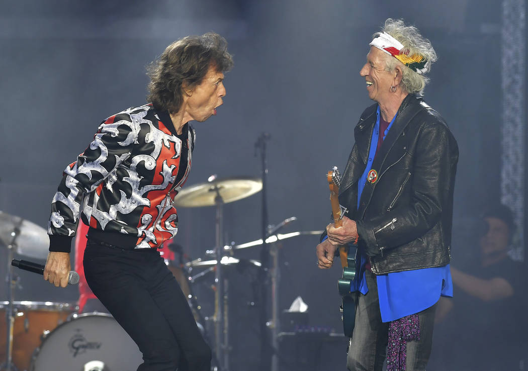 In this May 25, 2018 file photo, Mick Jagger, left, and Keith Richards, of The Rolling Stones, ...