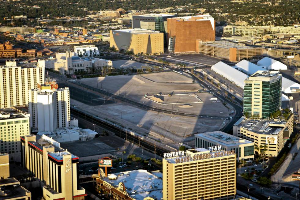 A 2012 view of Symphony Park, a 61-acre development in downtown Las Vegas. (Las Vegas Review-Jo ...