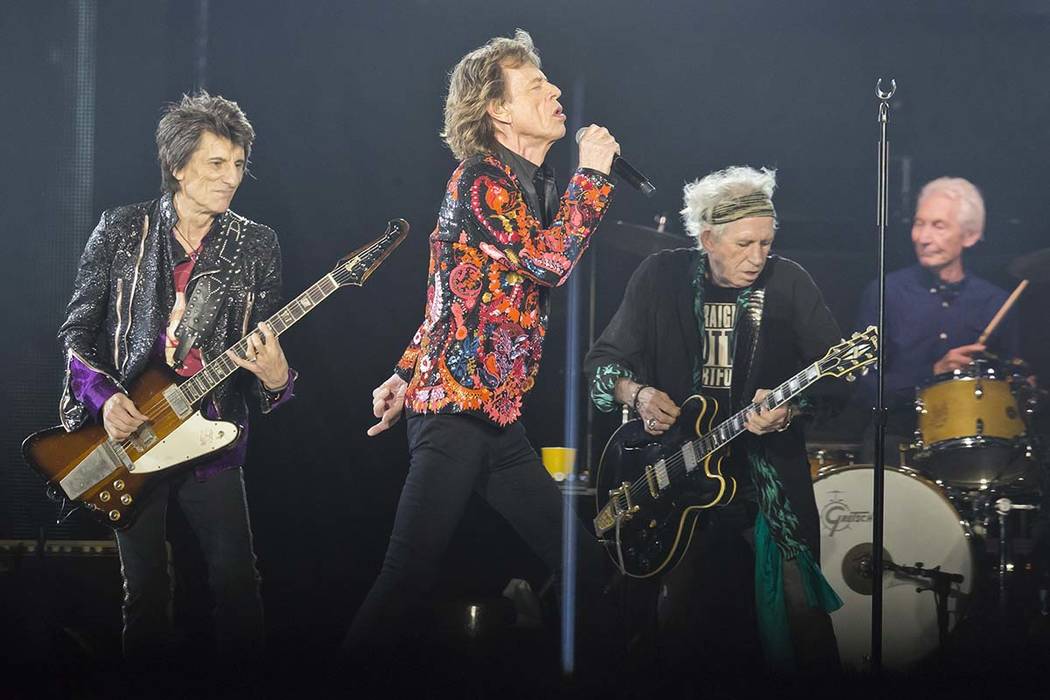 From left, Ronnie Wood, Mick Jagger, Keith Richards and Charlie Watts of the Rolling Stones per ...