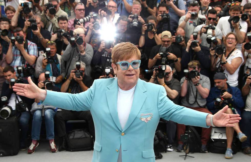 Singer Elton John poses for photographers at the photo call for the film 'Rocketman' at the 72n ...