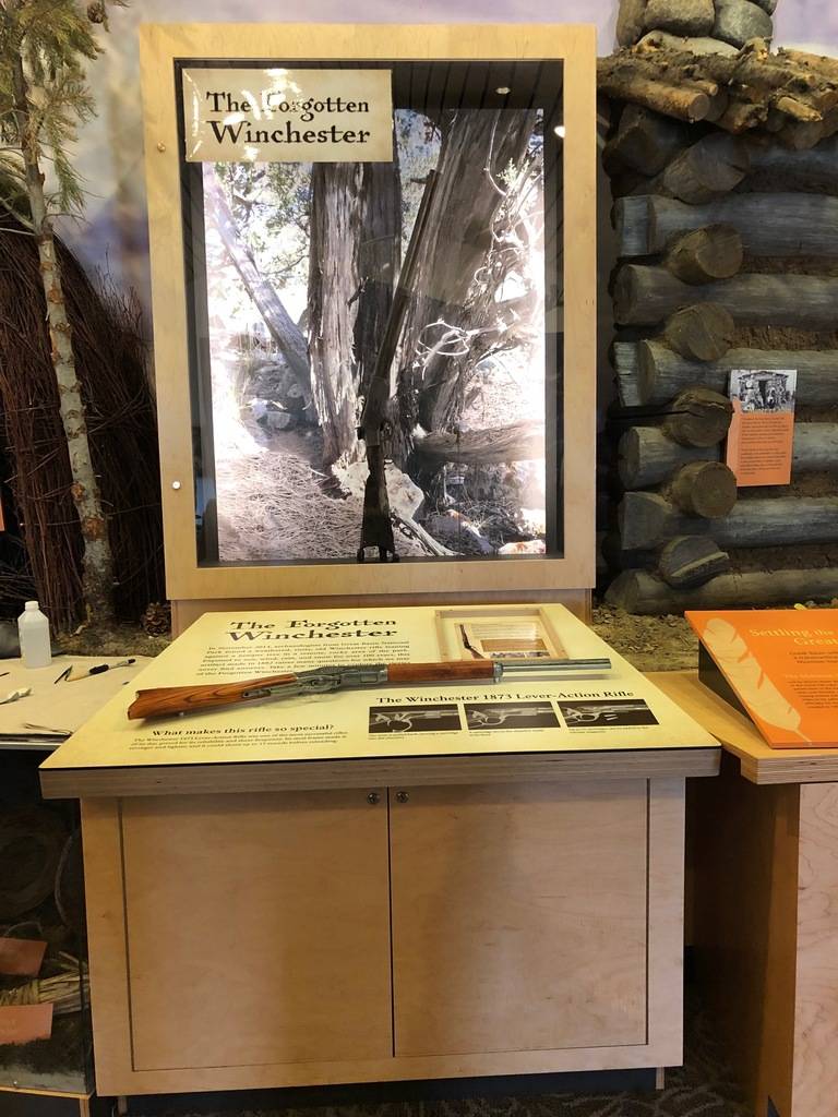 A new exhibit at Great Basin National Park shows the park's "Forgotten Winchester" in a display ...