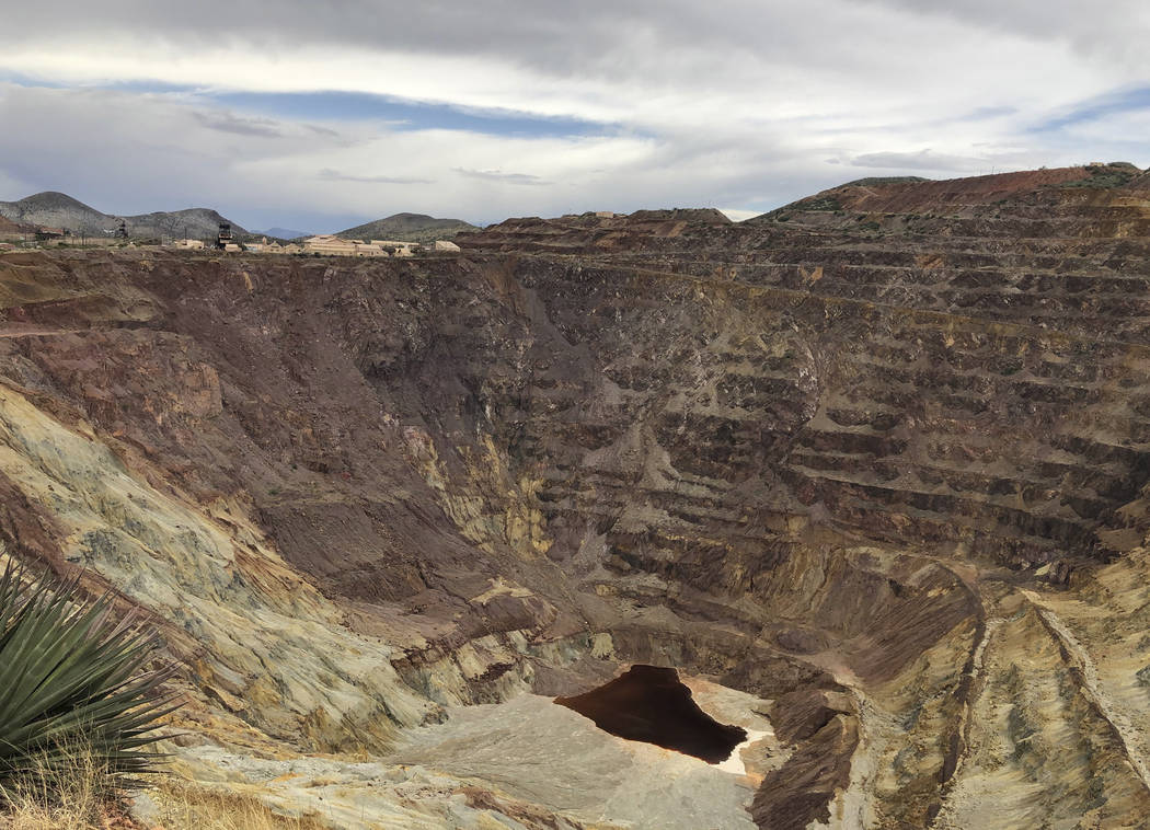 This photo taken Monday, May 12, 2019, shows what's left of the Lavender pit mine outside the s ...
