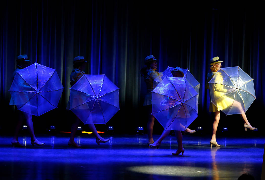 Dancers from Sun City Dance Company perform " It's Raining Men" during the Hollywood Lights sho ...