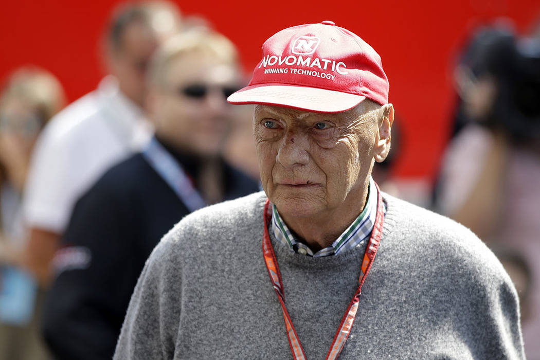 Former Formula One World Champion Niki Lauda of Austria walks in the paddock before the third f ...