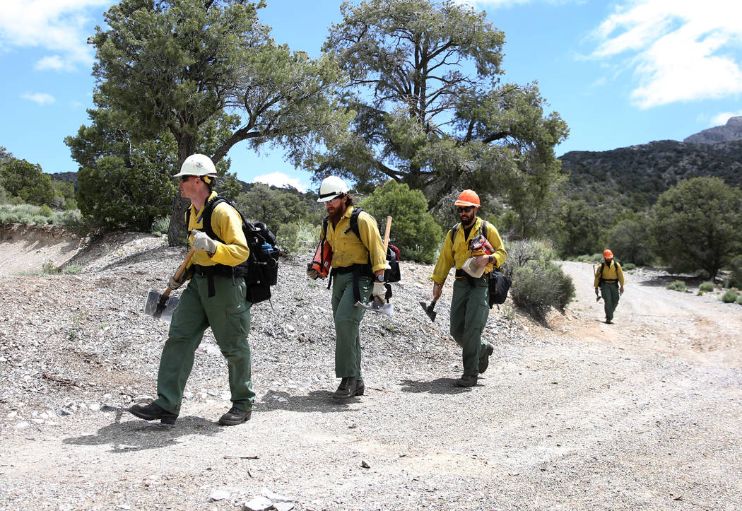 Firefighter from Bureau of Land Management conduct wildland fire readiness training exercise at ...