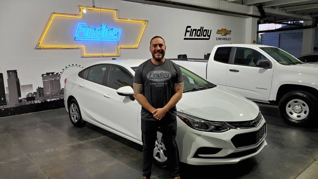 Walter Long Elementary School teacher Greg Winiewicz won a 2018 Chevrolet Cruze from Findlay Ch ...