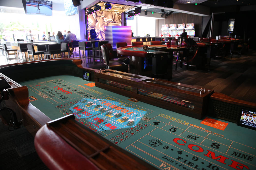 A gaming tables inside Rematch Bar at The Linq Hotel in Las Vegas, Wednesday, May 22, 2019. (Er ...