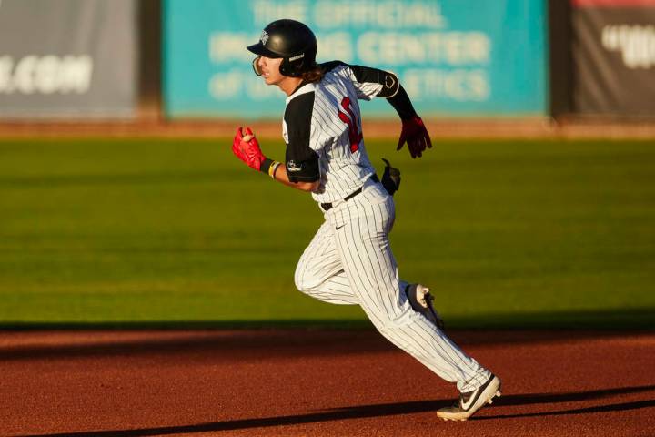 UNLV shortstop Bryson Stott runs the bases in a 7-3 loss to San Jose State on April 12 at Wilso ...