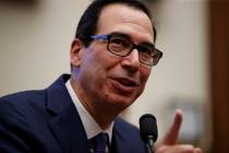 FILE - In this May 22, 2019 file photo, Treasury Secretary Steven Mnuchin testifies before the ...