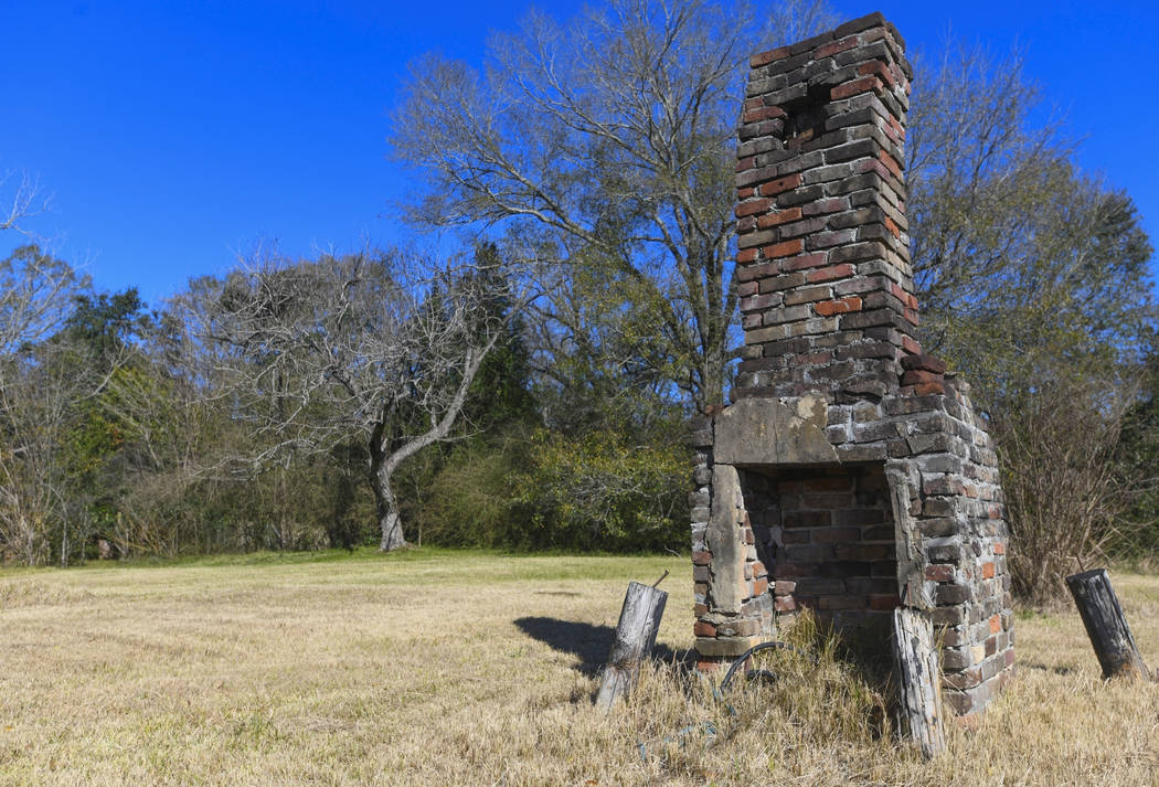 FILE - In this Tuesday, Jan. 29, 2019, file photo, a chimney, the last remaining original struc ...