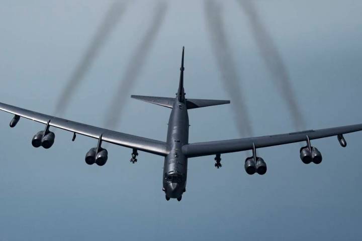 In a Tuesday, May 21, 2019 photo, provided by the U.S. Air Force, a U.S. B-52H Stratofortress, ...