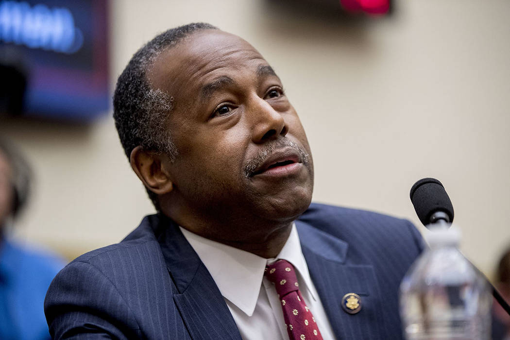 Housing and Urban Development Secretary Ben Carson testifies at a House Financial Services Comm ...