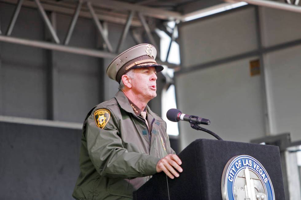 Sheriff Joe Lombardo speaks at the Southern Nevada Law Enforcement Officers memorial service at ...