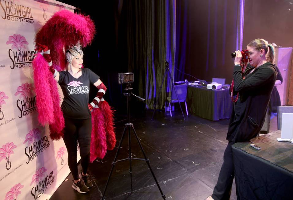 Jacqueline Hill of Henderson, poses as coach Alison Scheel takes a photo during a preview of Sh ...