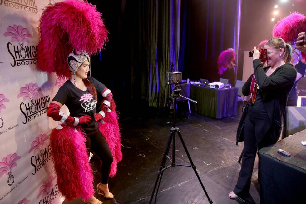 Marianne Tanada of Henderson poses as coach Alison Scheel takes a photo during a preview of Sho ...