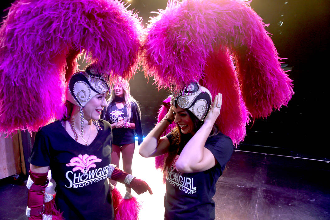 Tammy Wadsworth of Henderson, left, and Christi Ahnee of Las Vegas prepare for their photo duri ...