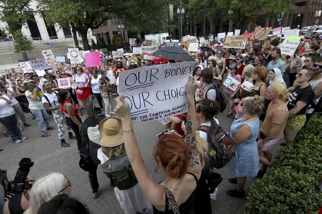 FILE - In this Wednesday, May 22, 2019, file photo, hundreds of pro-abortion rights supporters ...