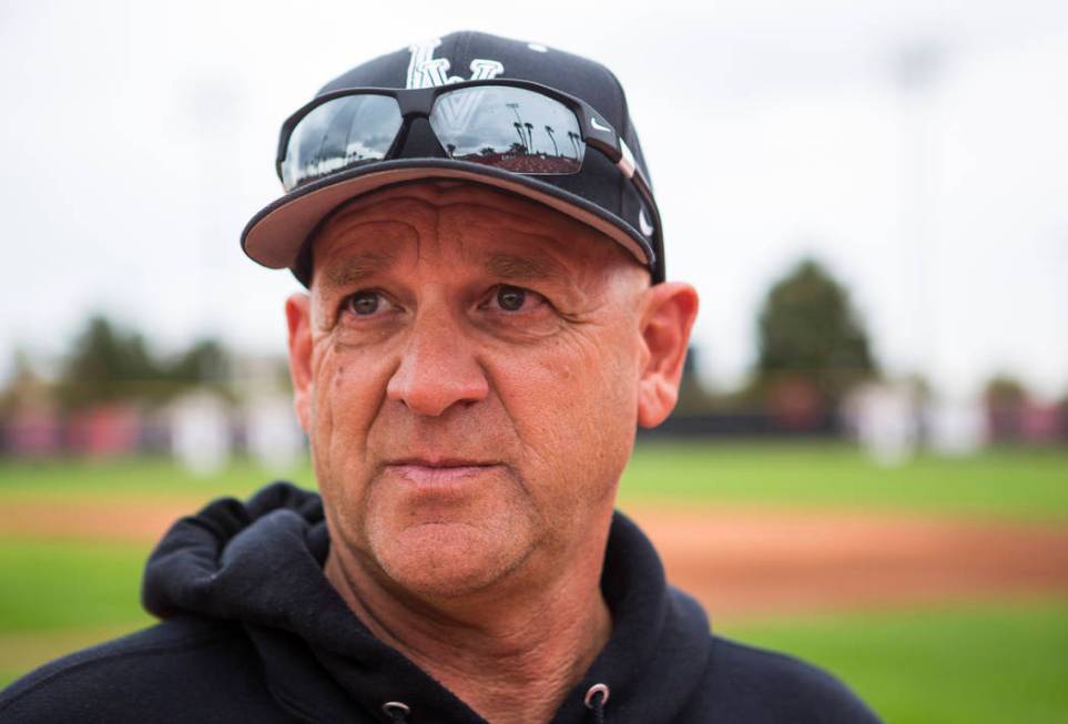 UNLV baseball coach Stan Stolte at Earl E. Wilson Stadium at UNLV in Las Vegas on Wednesday, Ma ...