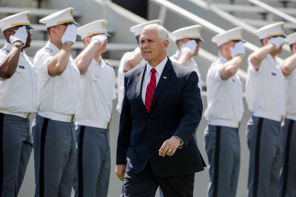 Vice President Mike Pence walks into Michie Stadium during graduation ceremonies at the United ...