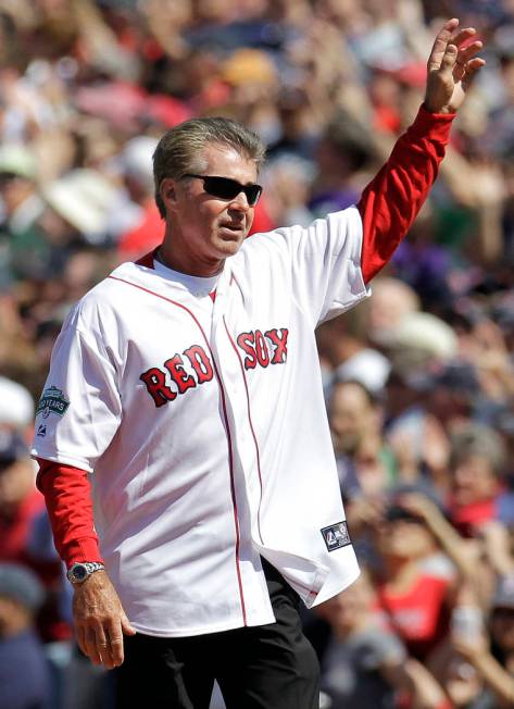 FILE - In this file photo taken April 20, 2012, former Boston Red Sox first baseman Bill Buckne ...