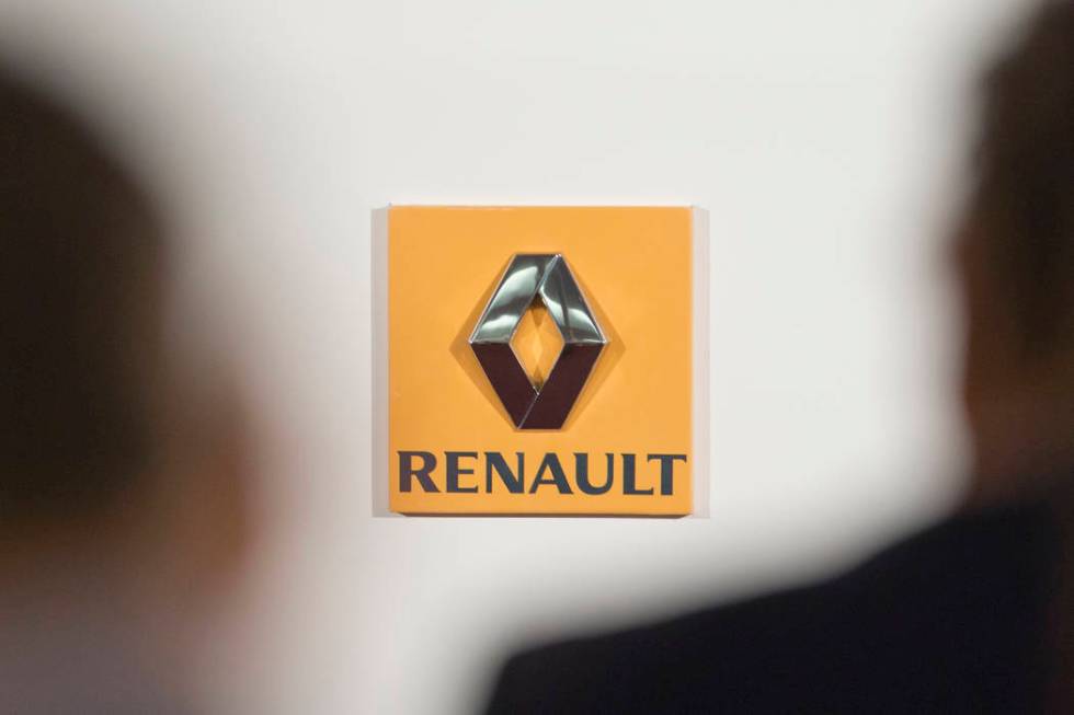 FILE - This Thursday Feb. 12, 2015 file picture shows the logo of French car maker Renault seen ...