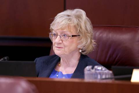 Sen. Joyce Woodhouse, D-Henderson, leads a joint meeting of the Senate Finance Committee and th ...