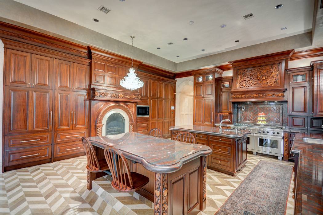 The mansion at 9508 Kings Gate Court in Las Vegas has a rental price of $29,995 per month. (The ...