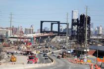 An April 17, 2019, file photo shows the construction site of the new Route 7 drawbridge in Kear ...