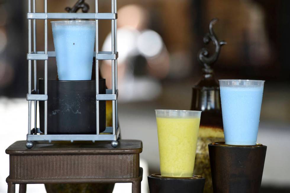 Blue Milk and Green Milk drinks, as seen in "Star Wars" films, are pictured in the Bl ...