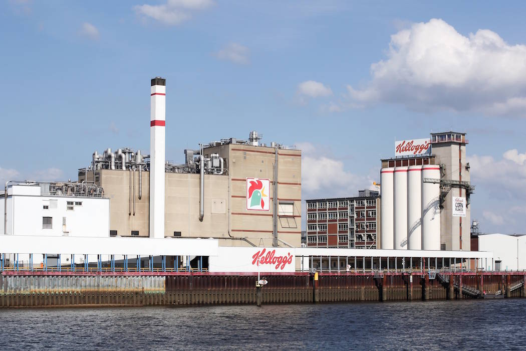 An exterior view of a Kellogg's factory. (Getty Images)