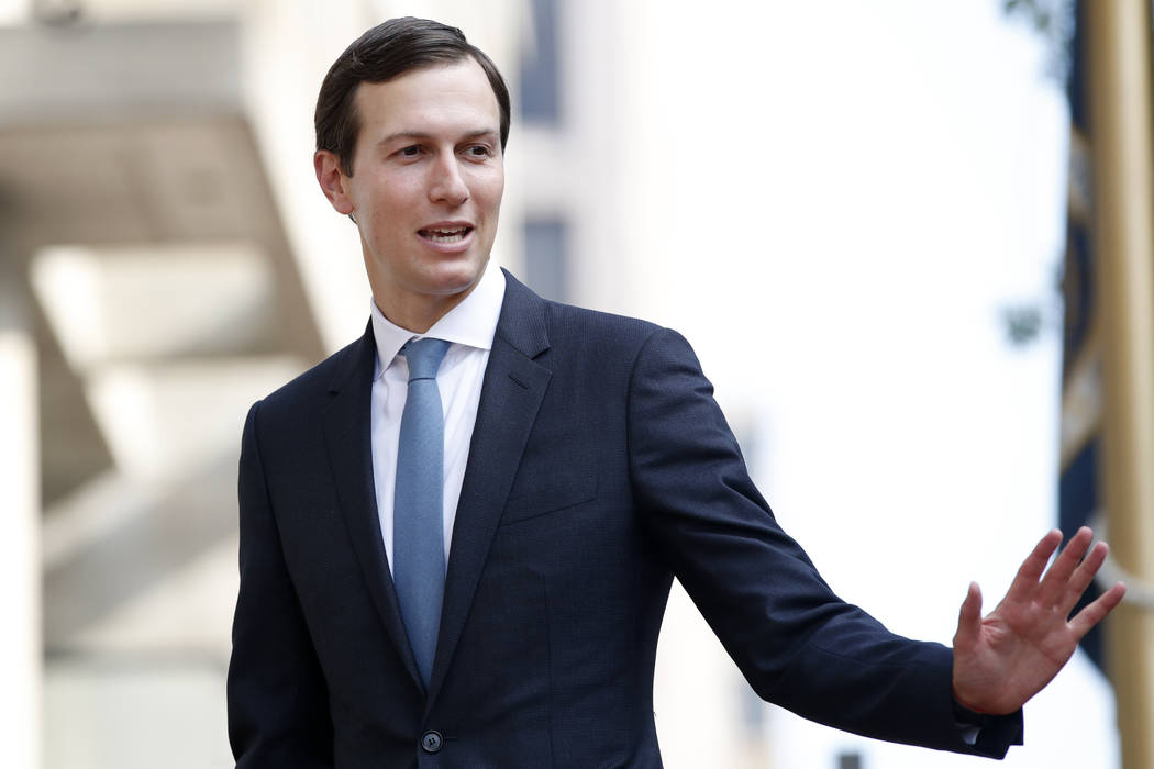 White House Adviser Jared Kushner waves as he arrives Aug. 29, 2018, at the Office of the Unite ...