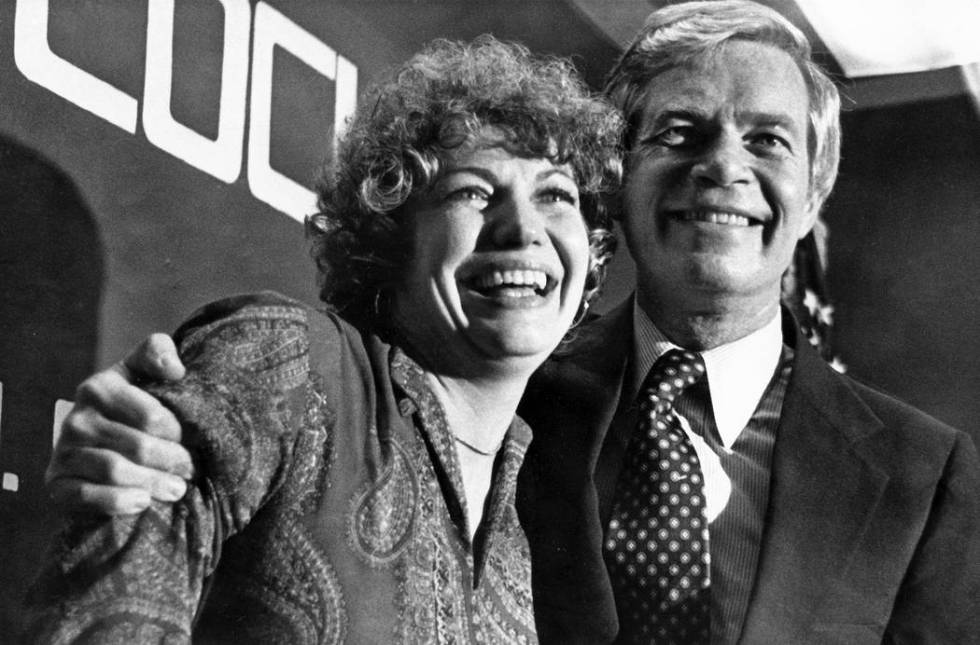 FILE - In this June 7, 1978, file photo, Congressman Thad Cochran embraces his wife, Rose, as h ...