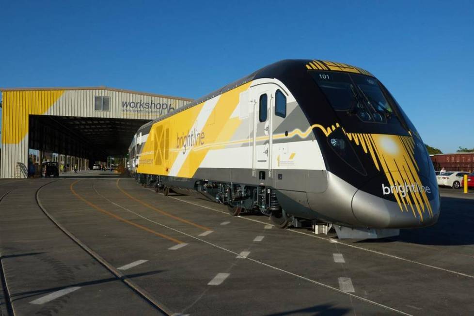 An exterior shot of a Brightline high-speed rail line. (Brightline)