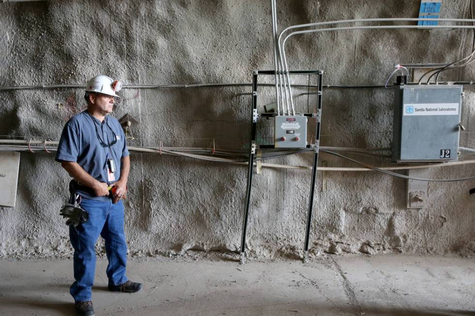 Inside the north portal to a five mile tunnel in Yucca Mountain 90 miles northwest of Las Vegas ...