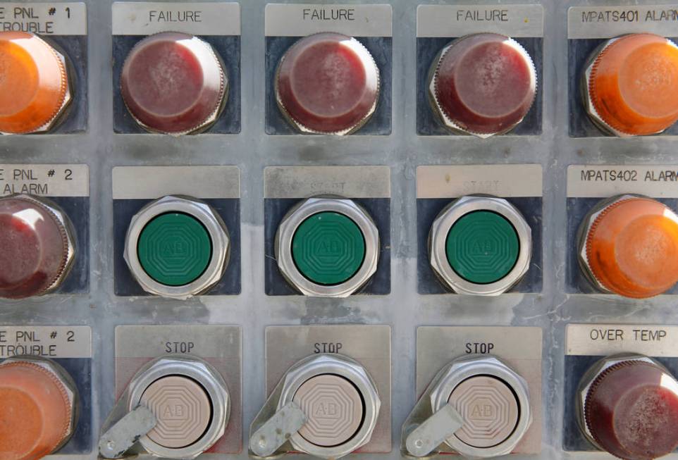 A control panel outside the south portal to a five mile tunnel in Yucca Mountain 90 miles north ...