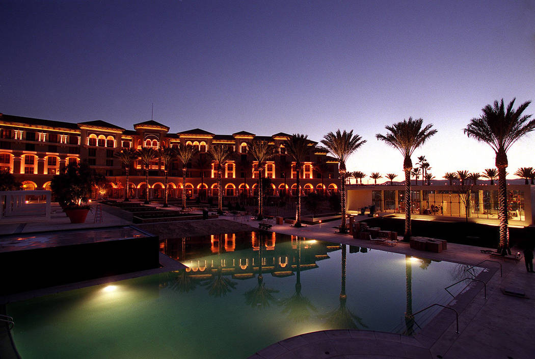 The pool area at Green Valley Ranch Resort is seen at dusk. (Las Vegas Review-Journal file)