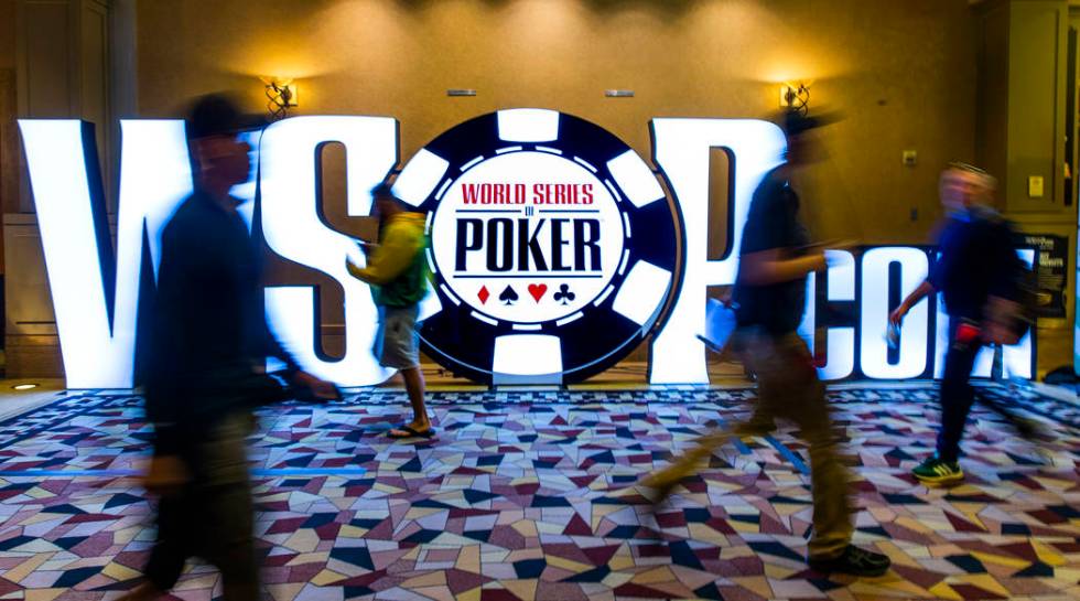 WSOP poker players compete at the $500 buy-in, no-limit Hold’em tournament dubbed The Bi ...